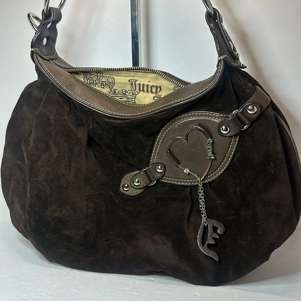 Y2K Juicy Couture Brown leather and suede shoulder bag 🤩 - Picture 2 of 14